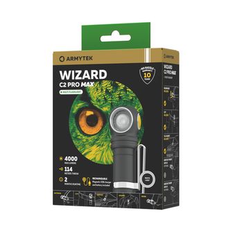 ArmyTek Wizard C2 Pro Max Magnet White LED ručné svietidlo s magnetickým držiakom napájanie z akumulátora 3720 lm 1440