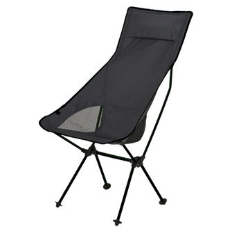 BasicNature Cestovné kreslo Ultralight High Rest čierne