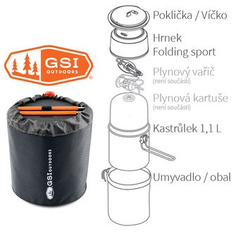 GSI Outdoors Kompaktná sada riadu pre jednu osobu Halulite Soloist 1.1 l