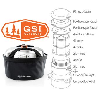 GSI Outdoors Súprava riadu na kempovanie Glacier 2+3 l