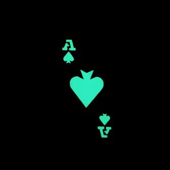 WARAGOD Nášivka Poker Cards Ace of Spades, čierna