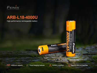 Fenix Nabíjateľná USB-C batéria Fenix 18650 4000 mAh (Li-Ion)