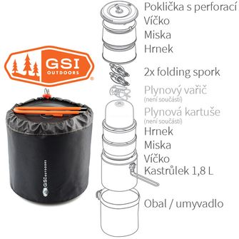 GSI Outdoors súprava riadu pre 2 osoby Halulite Dualist HS 1.8 l