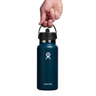 Hydro Flask Široká termofľaša s náustkom 32 OZ Wide Flex Straw Cap 946 ml, indigo
