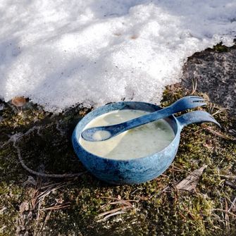 KUPILKA 33 + Spork sada misky a lyžičky s vidličkou v jednom, čierna