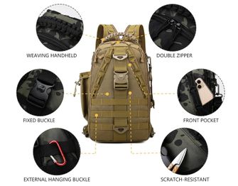 DRAGOWA TACTICAL Jednopopruhový batoh Charlie 20 L, khaki