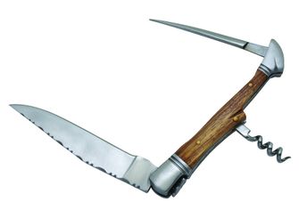Laguiole DUB050 vreckový nôž, čepeľ 12cm, vývrtka, rukoväť zebrawood