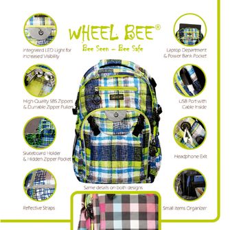 Wheel Bee Batoh Bee LED 30 L, viacfarebný