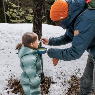 KUPILKA 33 + Spork sada misky a lyžičky s vidličkou v jednom, hnedá