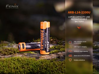 Fenix Dobíjateľná USB AA batéria Fenix ARB-L14-2200U