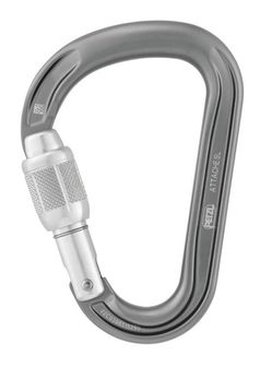 Petzl ATTACHE SCREW LOCK HMS karabína s poistkou, sivá