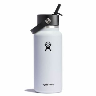 Hydro Flask Široká termofľaša s náustkom 32 OZ Wide Flex Straw Cap 946 ml, white