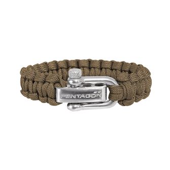 Pentagon náramok paracord coyote kovová spona